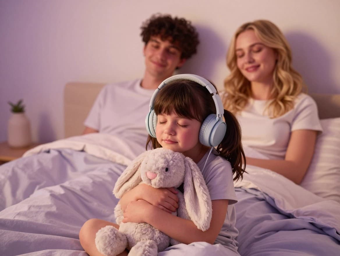 Happy family with peaceful home